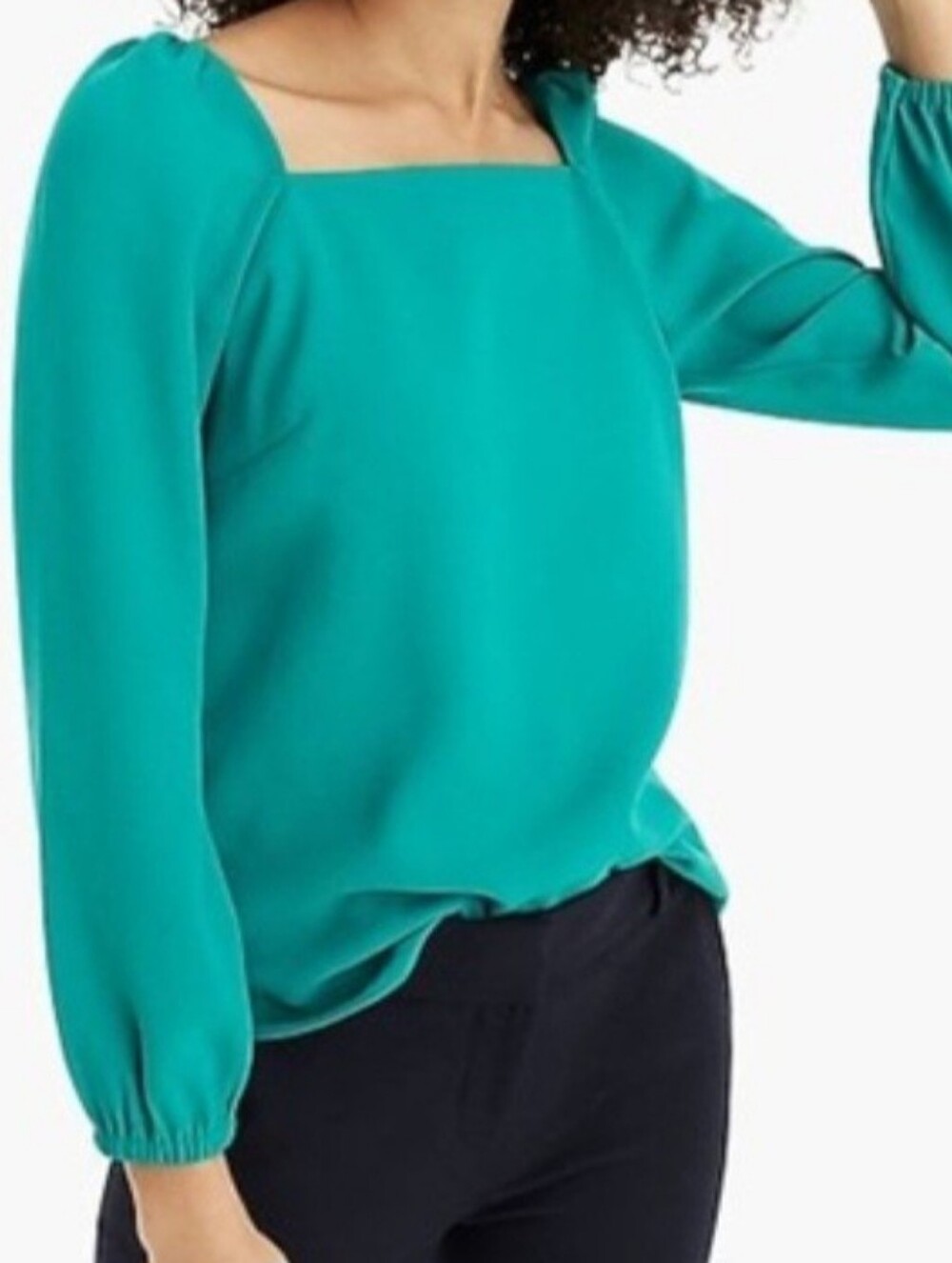J.Crew 364 Square-Neck Long Sleeve Blouse Sz 8
